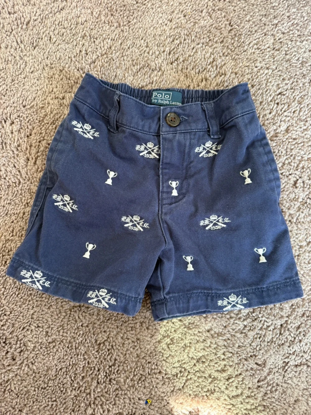 Polo Ralph Lauren Navy Embroidered Trophy Shorts
